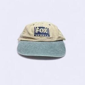 Tan and blue vintage fox